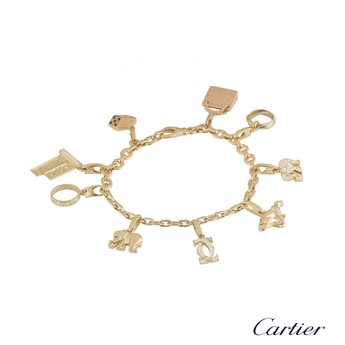 Cartier - CARTIER 18K YELLOW GOLD 7 CHARMS BRACELET